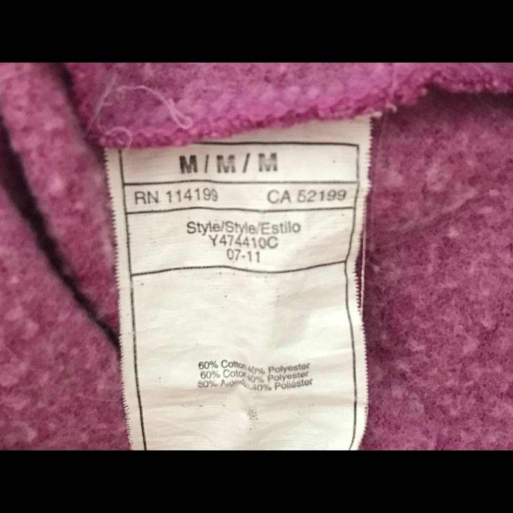 SOLD Roxy pink and black heart zip up hoodie - Picture 5 of 5